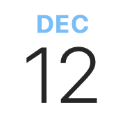 iPhoneアイコンカレンダー　文字色ブルー