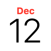 iPhoneアイコンカレンダー　iOS13　太字