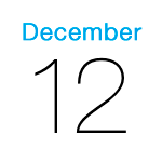 iPhoneアイコンカレンダー　iOS8 ブルー文字