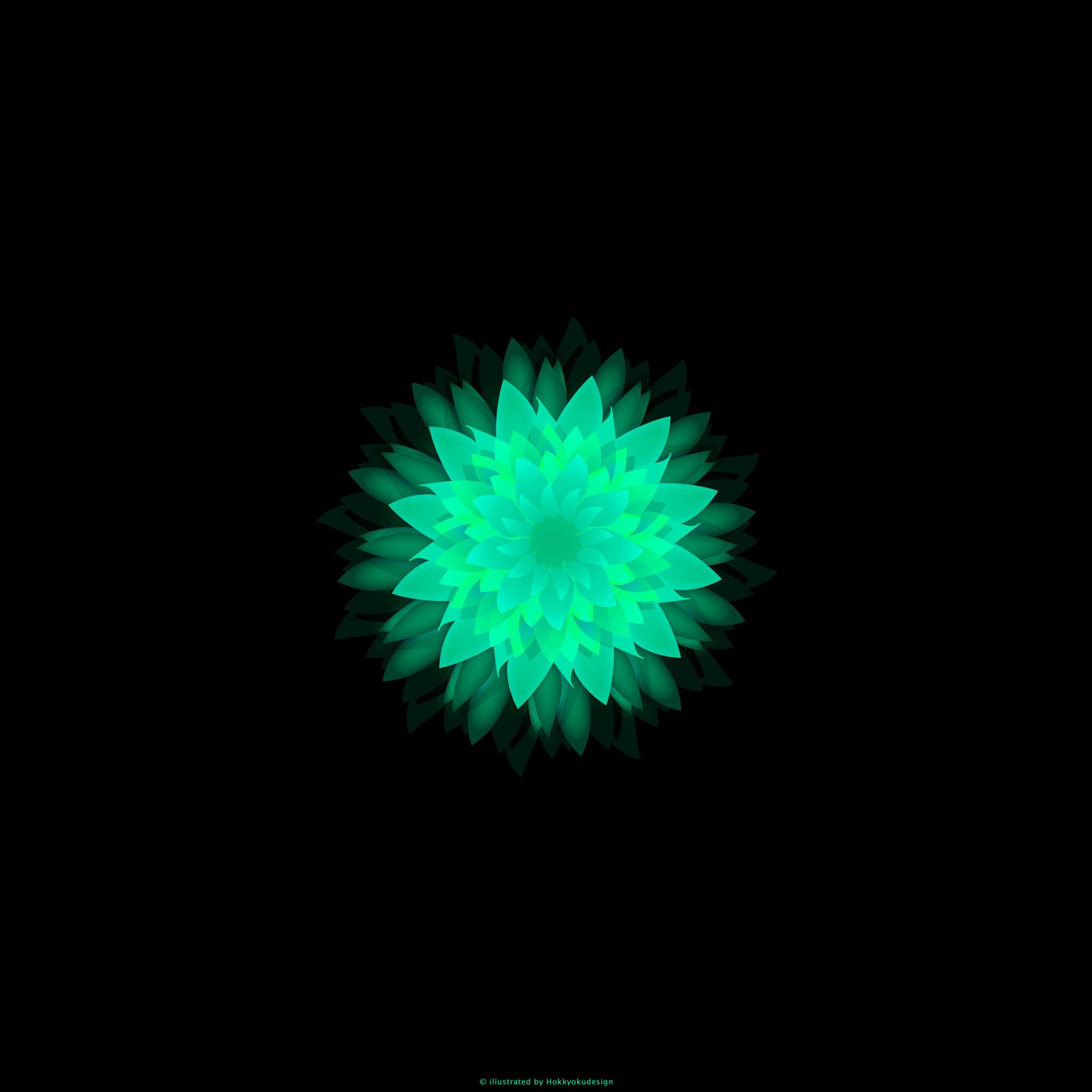 iPhone6,6 Plus用緑色の花の壁紙