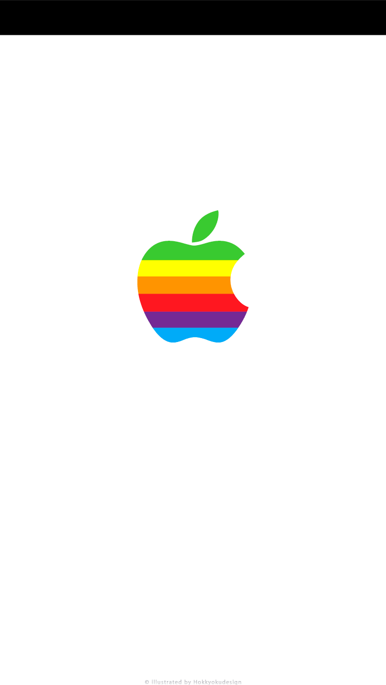 iPhone / Android用壁紙　6色リンゴ