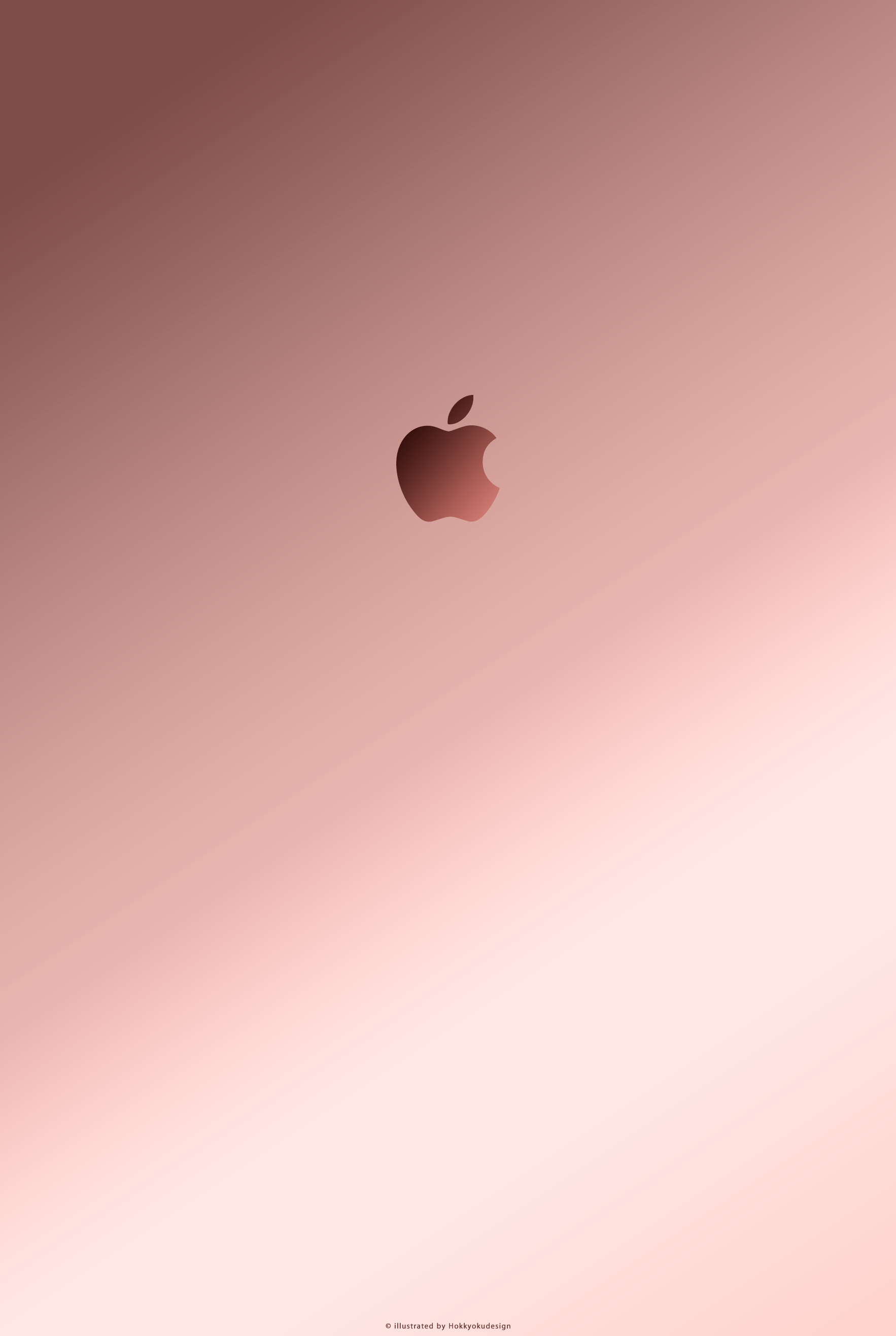 iPhone / Android用壁紙　ローズゴールドとAppleマーク