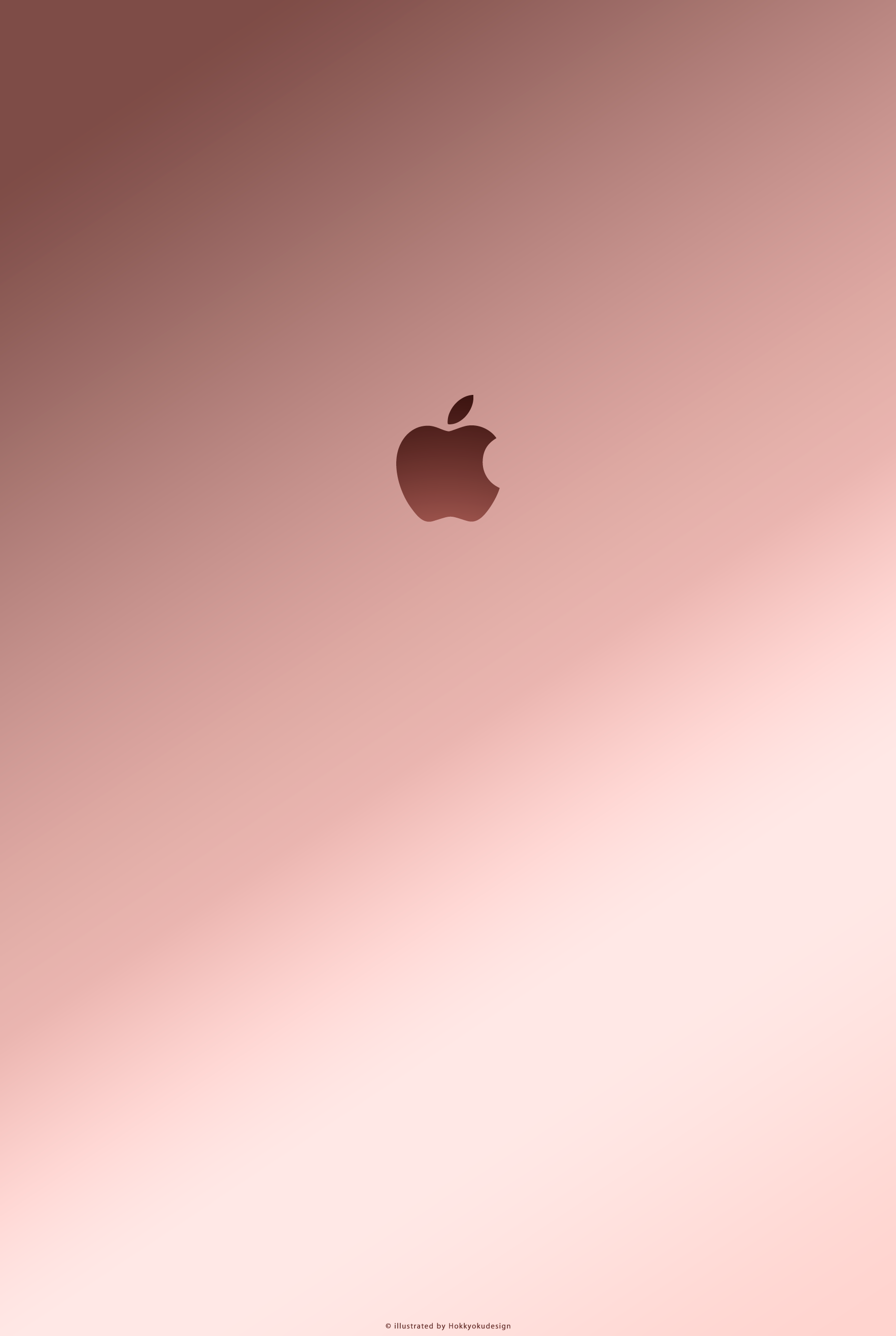 iPhone / Android用壁紙　ローズゴールドとAppleマーク