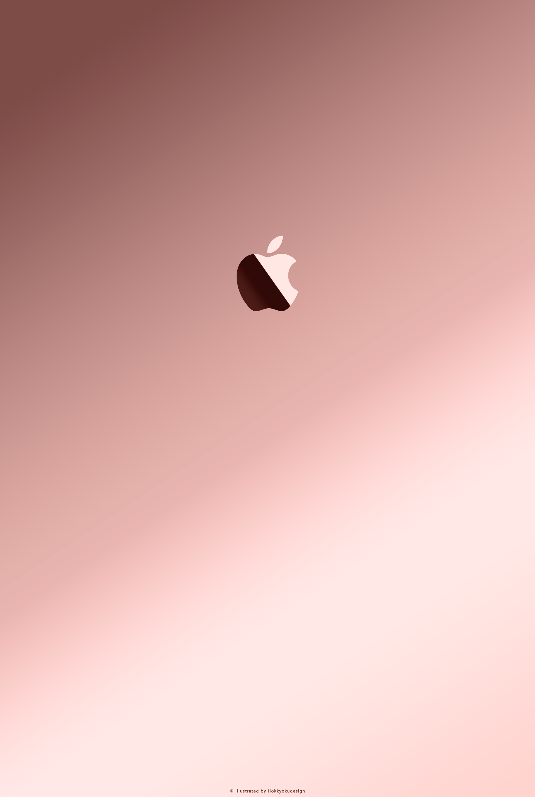 iPhone / Android用壁紙　ローズゴールドとAppleマーク