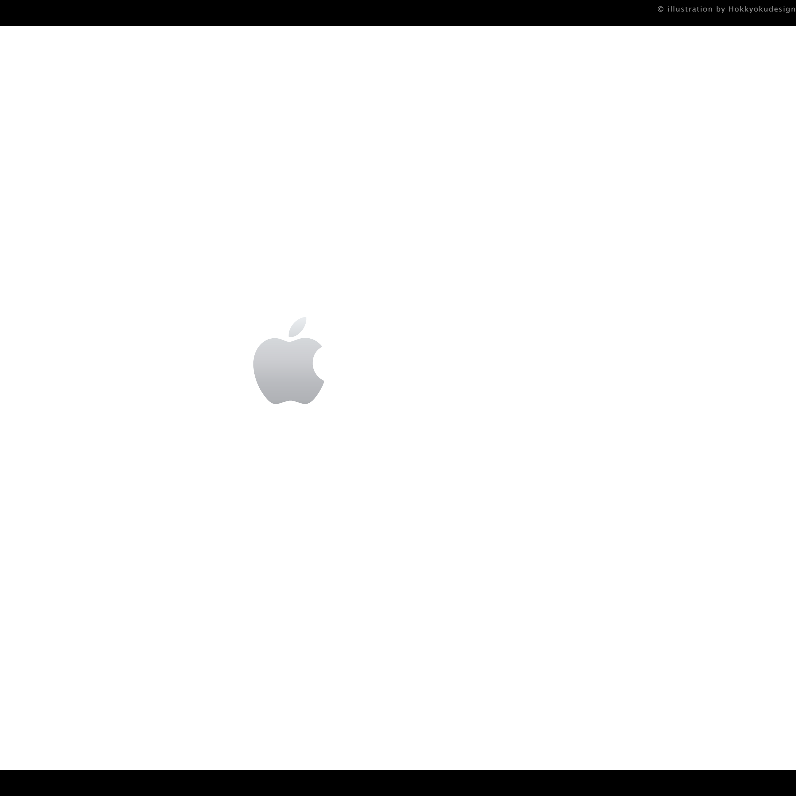 ドックが消える壁紙　Silver Apple