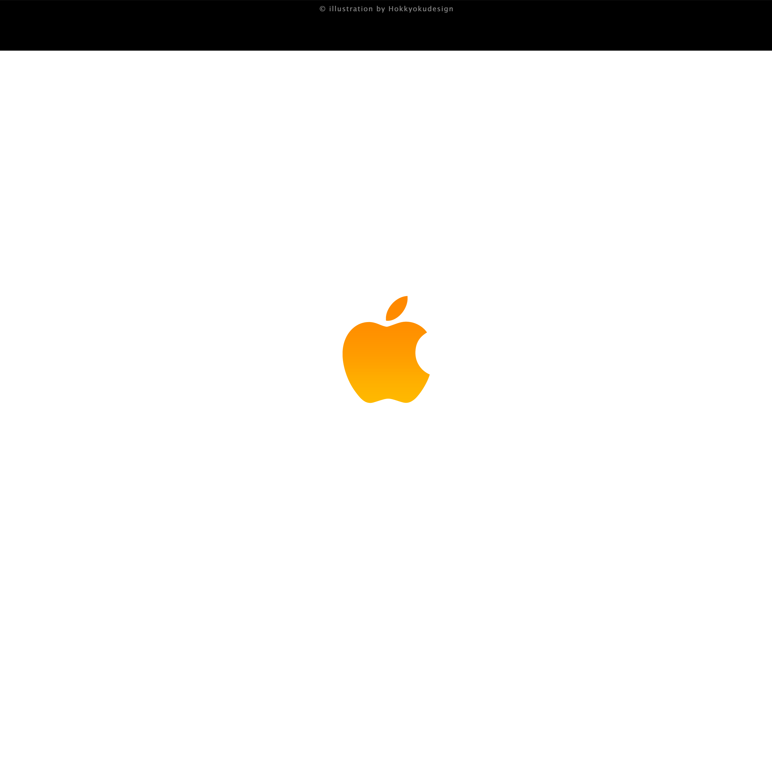 ドックが消える壁紙　Tangerine Apple white